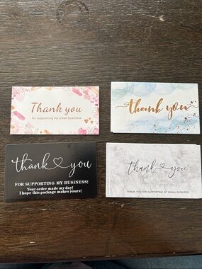 Thank You Cards Bundle - Floral, Marble, Blue & Black Designs (20 total)